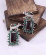 Handmade in Silver Plating Earrings with Leopard Style